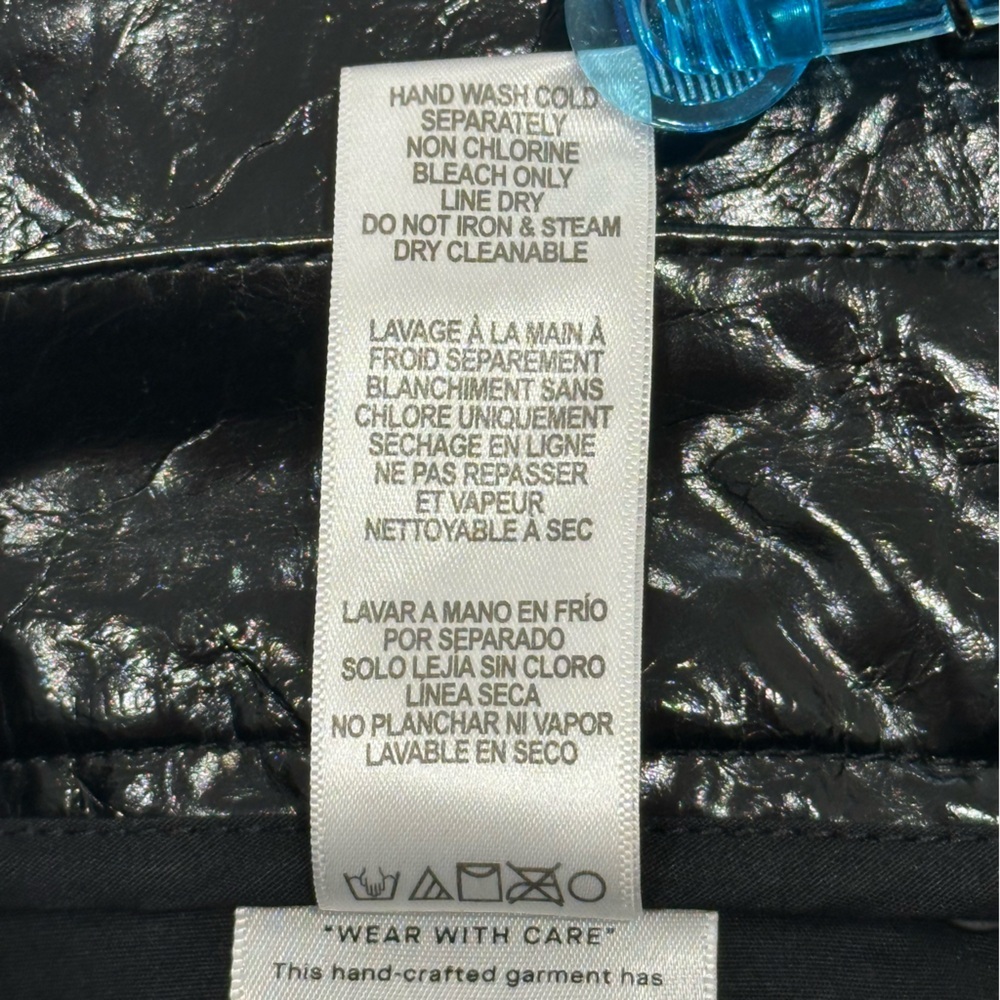 Good American Good Classic Boot Cut Pants Vinyl Faux Leather High Rise Black 6 - Picture 12 of 14